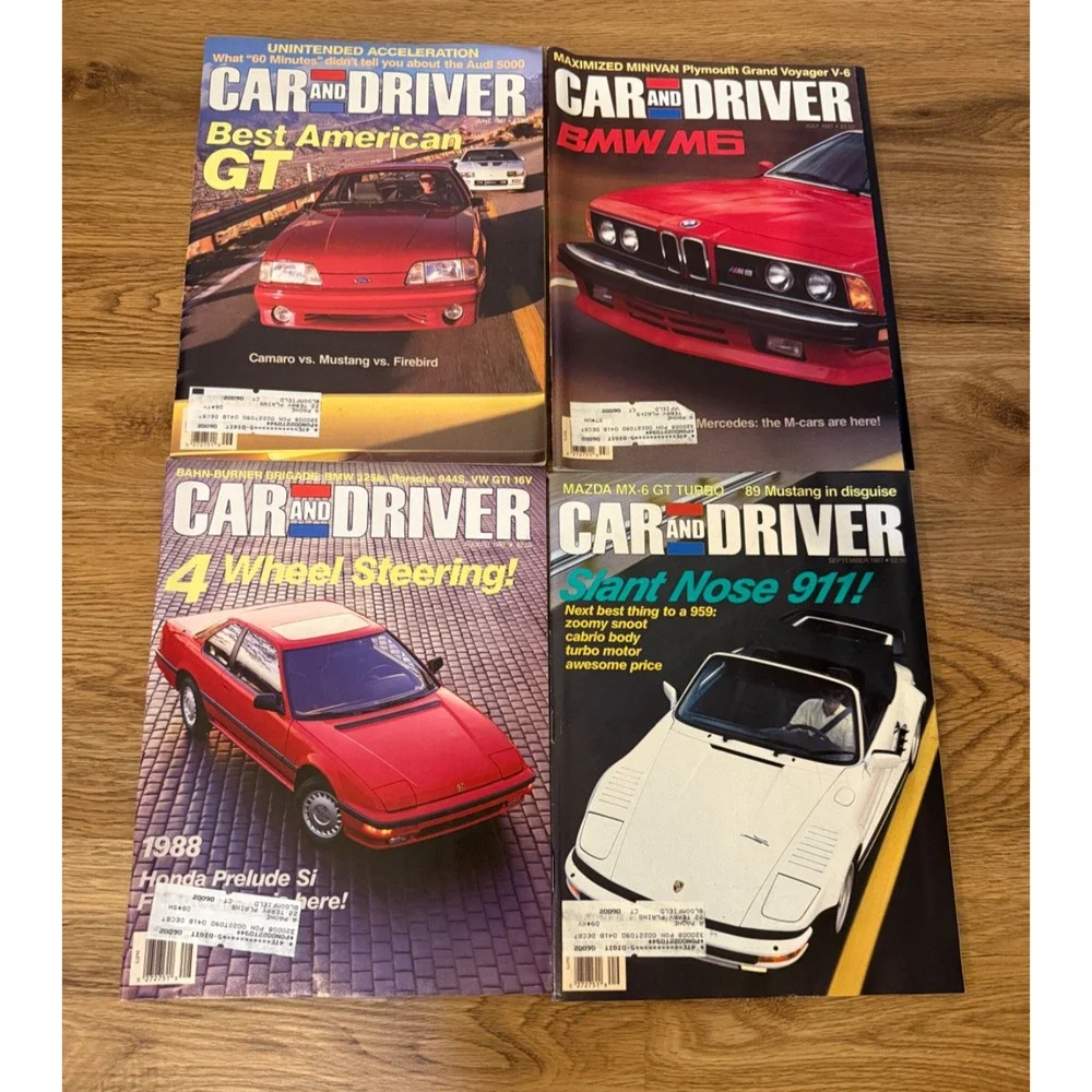 🚗 Vintage Car and Driver Magazine Lot 14 Issues 1981-1989 Ferrari Porsche BMW